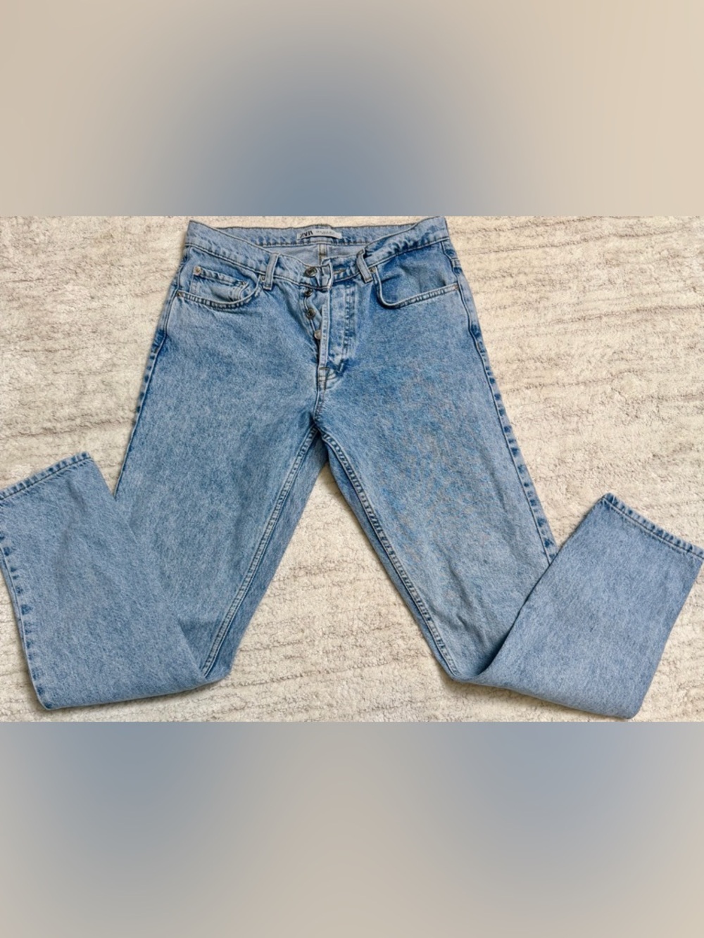 💎✨Zara Medium Wash Button-Fly High Waist “Mom” Jeans
